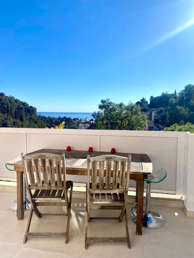 Appartement Luxe - 3 Pieces Avec Vue Mer, Piscine Et Tennis Nice Exteriör bild