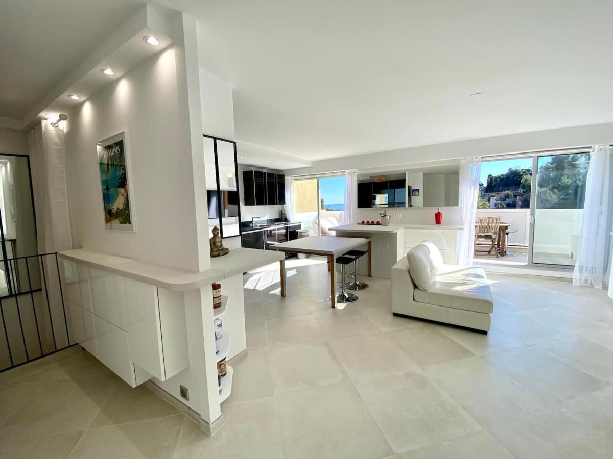 Appartement Luxe - 3 Pieces Avec Vue Mer, Piscine Et Tennis Nice Exteriör bild